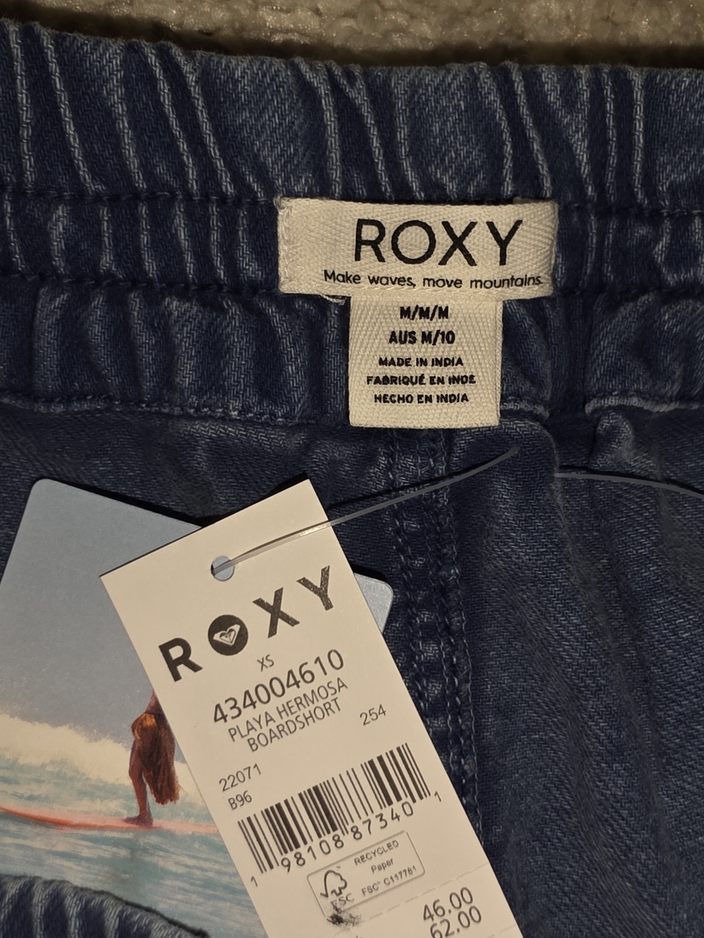 Roxy Women's Blue Denim Drawstring Shorts - Picture 5 of 5